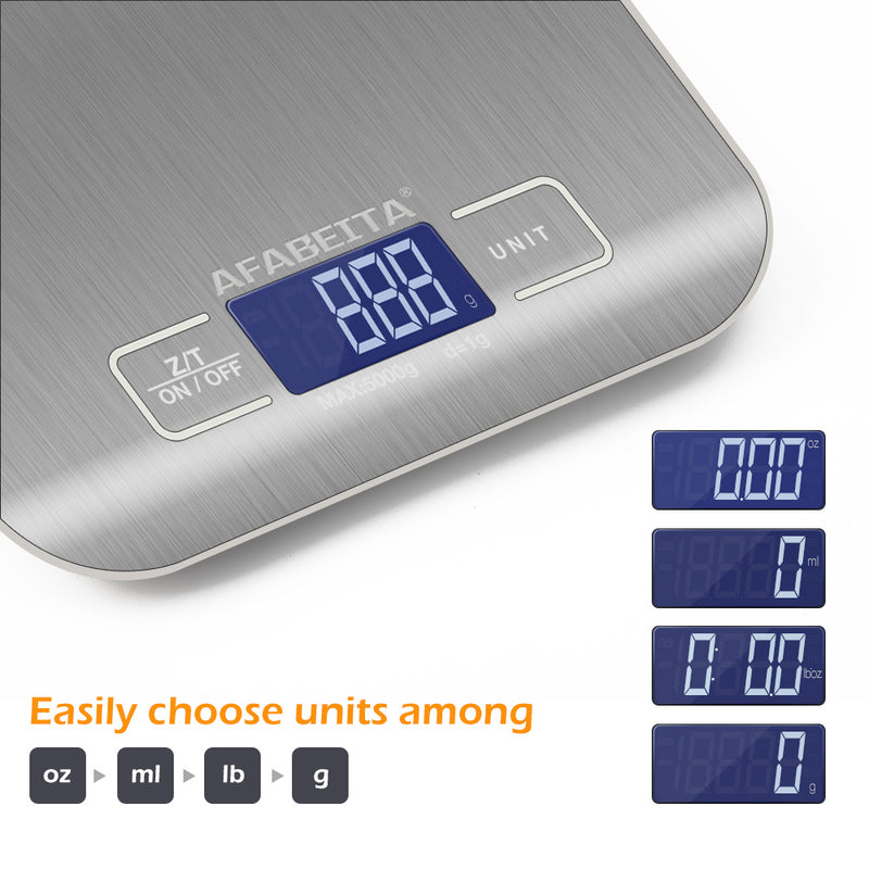 Kitchen Scale Weight Balance 5KG 1g 11lb Stainless Steel Measuring LCD Precision