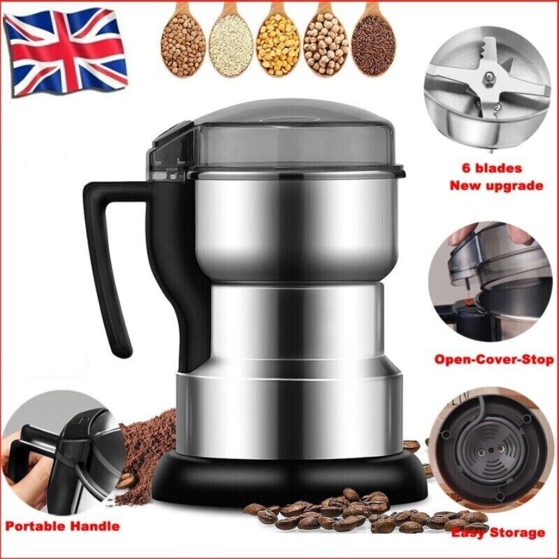 Electric Coffee Grinder Grinding Milling Bean Nut Spice Matte Blade Blender 100W