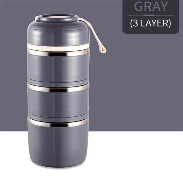 Portable Stainless Steel Thermal Compartment Lunch Box Container with Insulated Lunch Bags