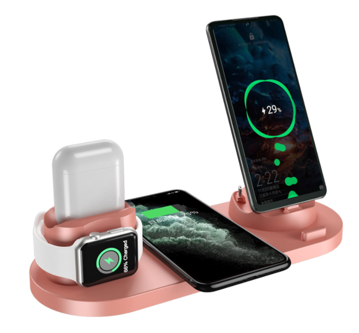 Wireless Charger Phones Pad Smart Watches 6 In 1 Fast Charging Dock Station