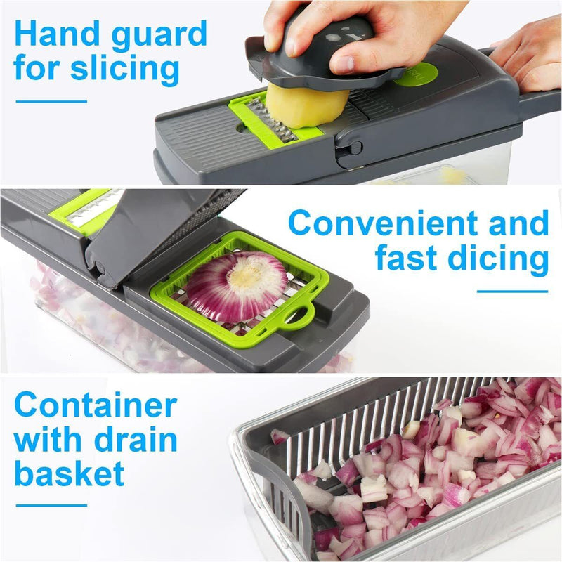 Food Vegetable Slicer Salad Fruit Peeler Cutter Dicer Chopper Kitchen 15in1