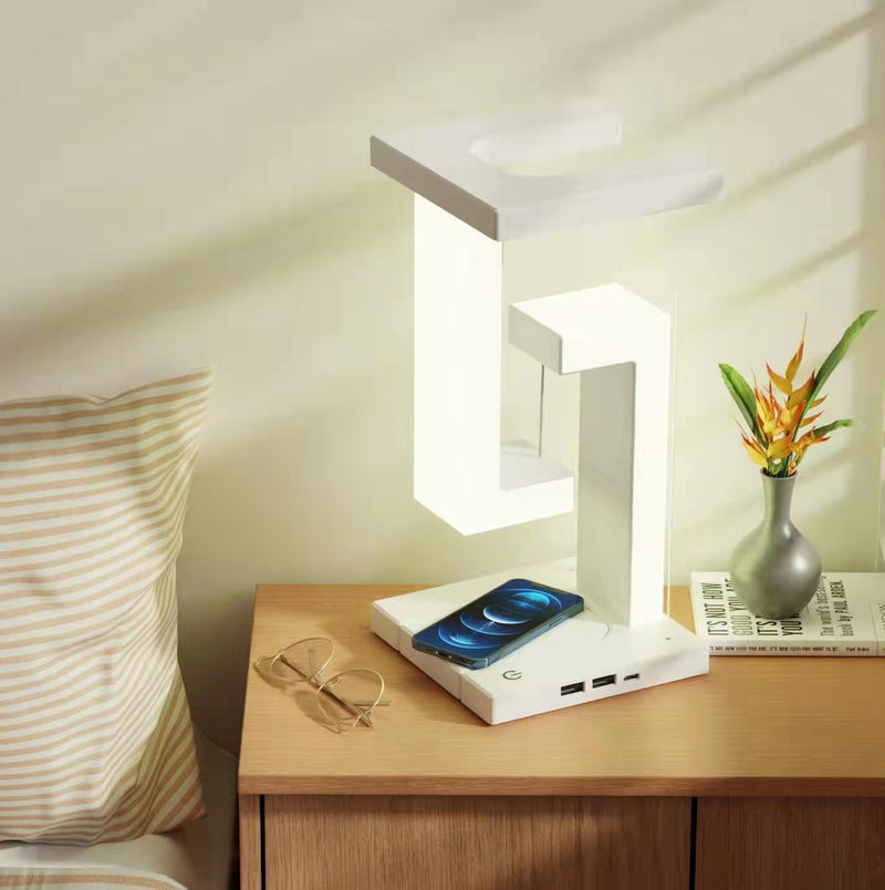 SmartPhone Wireless Charger & LED Table Lamp Suspension Light Balance Floating Lamp