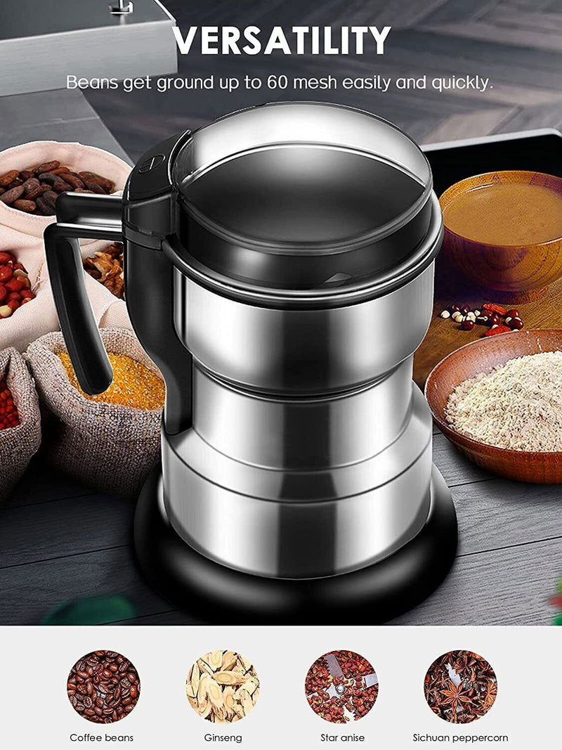 Electric Coffee Grinder Grinding Milling Bean Nut Spice Matte Blade Blender 100W