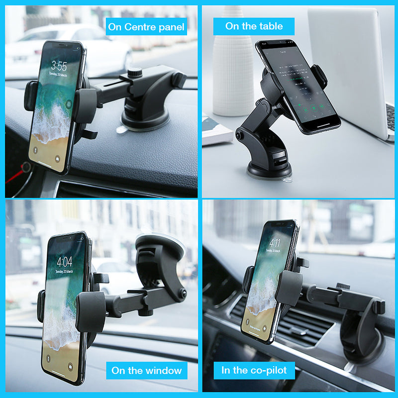 Car Phone Holder Long Rod Telescopic Car Dashboard Suction Cup