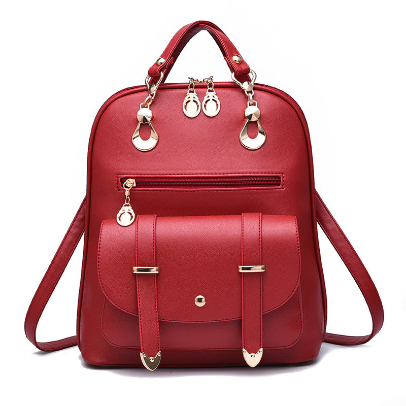 Fashion Leather Bag Dual-use Backpack shoulder strap