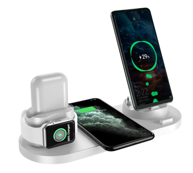 Wireless Charger Phones Pad Smart Watches 6 In 1 Fast Charging Dock Station