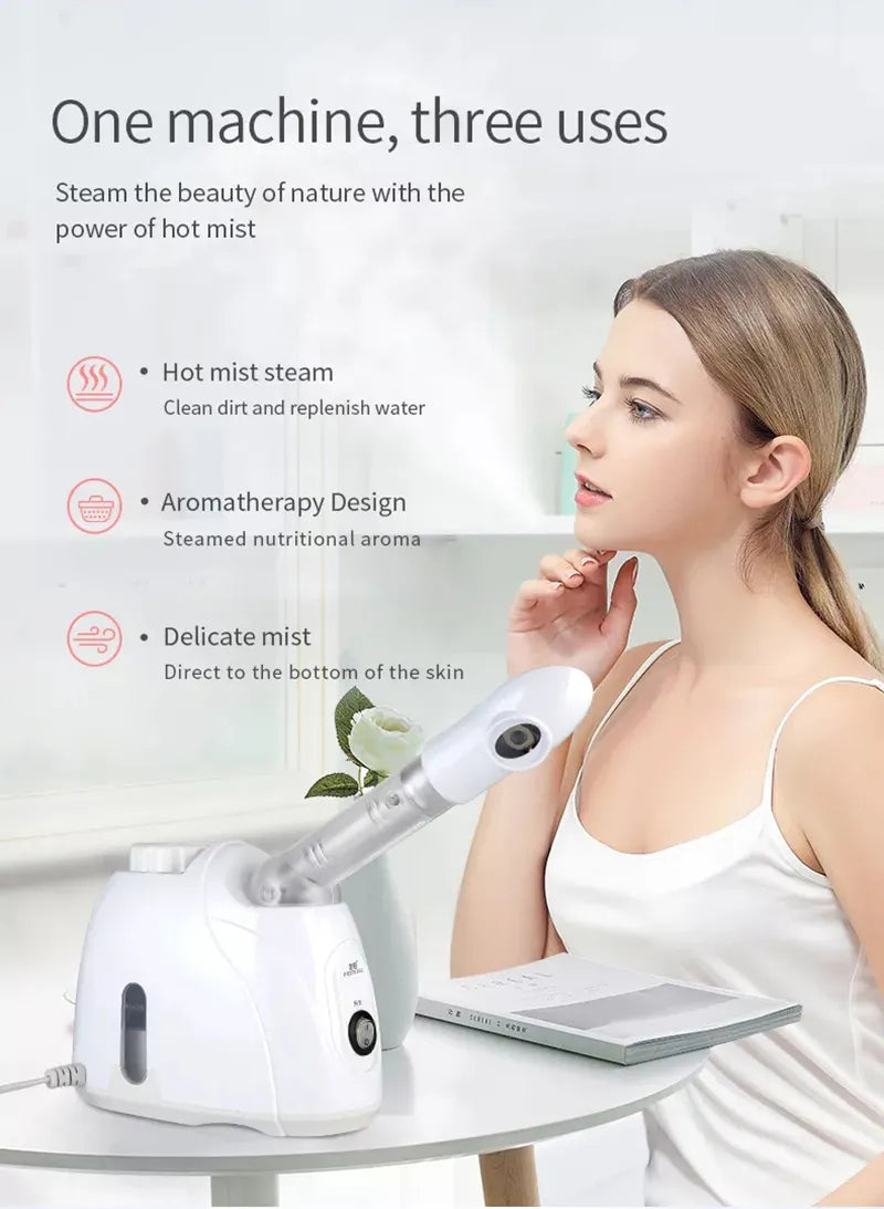 Facial Steamer Warm Mist Humidifier for Face Deep Cleaning Vaporizer Sprayer Salon Home Spa Skin Care Whitening