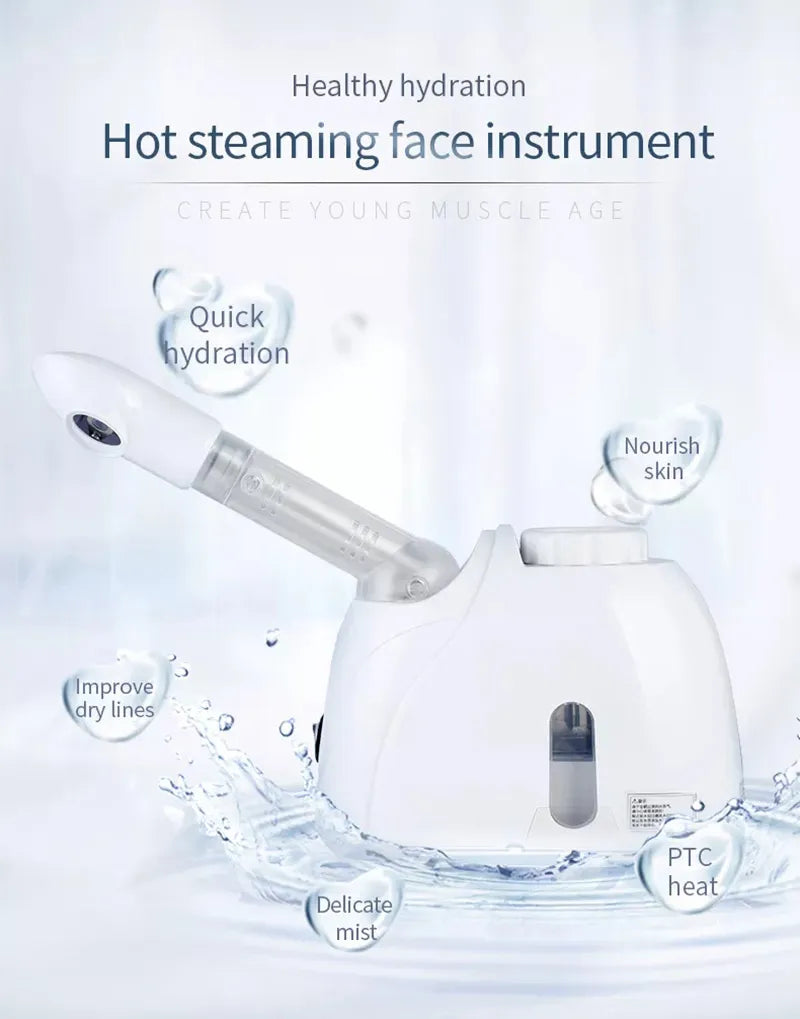 Facial Steamer Warm Mist Humidifier for Face Deep Cleaning Vaporizer Sprayer Salon Home Spa Skin Care Whitening