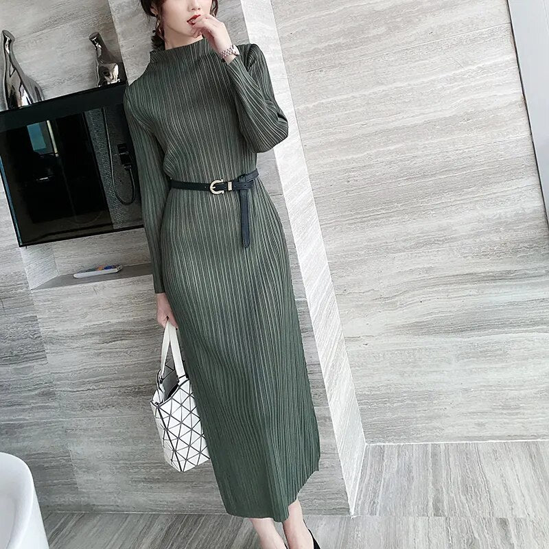 Long Sleeve Comfortable Dress High Quality Korean Style Casual Designer Clothes