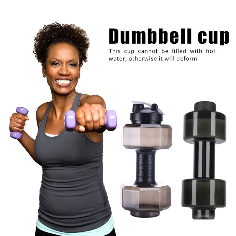 Dumbbells Cold Water Bottle Sport Shaker Leak-proof Kettle