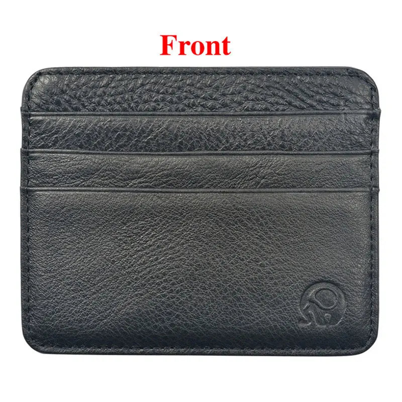 Genuine Leather Mini Wallet Credit Card ID Case Purse 6 Slots Cardholder