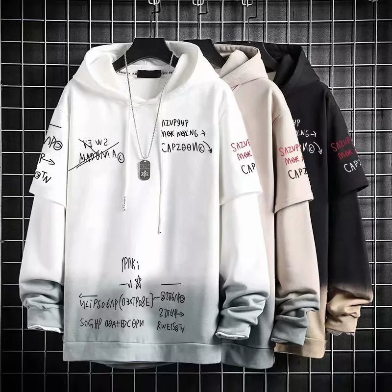 Men's Hoodies Streetwear Harajuku Fashion Letter Printing Sweatshirts Korean Hoodies