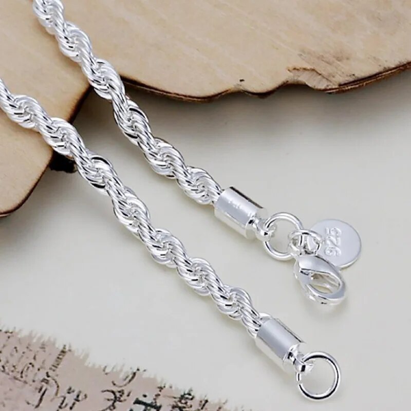 Silver Color Twisted Bracelet Charm Chain Female Elegant