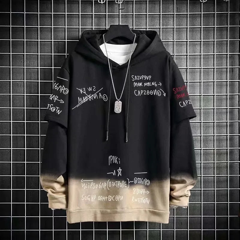 Men's Hoodies Streetwear Harajuku Fashion Letter Printing Sweatshirts Korean Hoodies