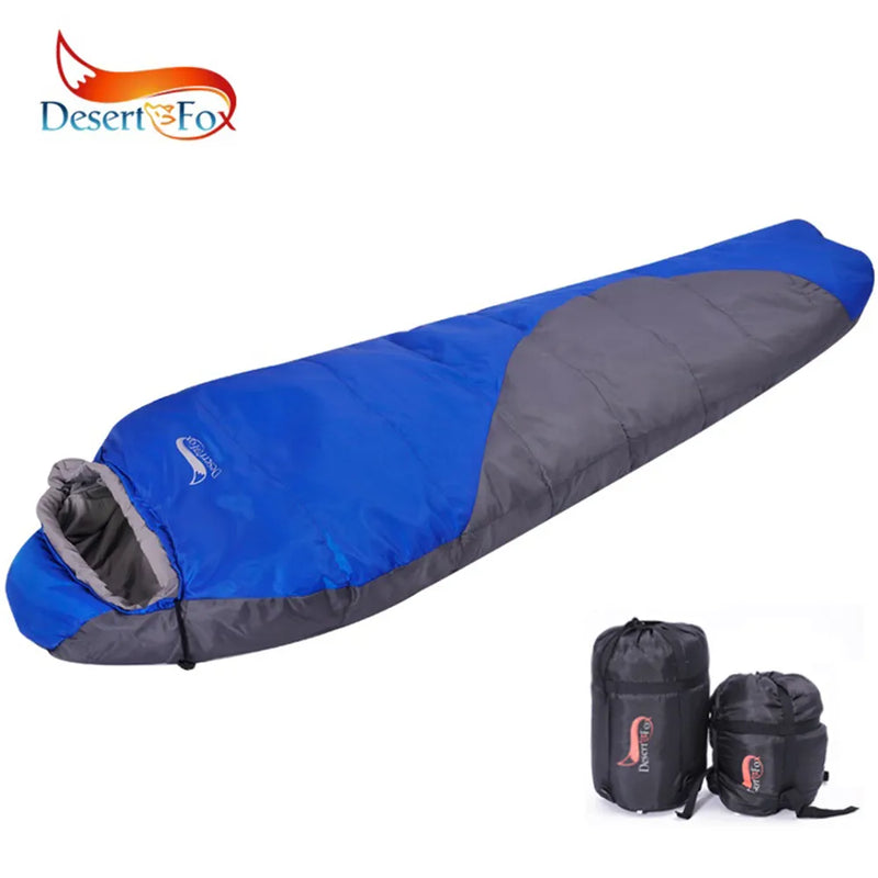 Desert & Fox Mummy Sleeping Bag Winter Cotton Warm Tourism Sleeping Bags with Compression Sack Wearable Blanket for Camping Hiking