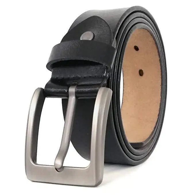 Men Plus Size Belt Cowhide Leather 150cm Waistband Alloy Buckle 3.8CM Men Jeans Belts Size 130cm 140cm