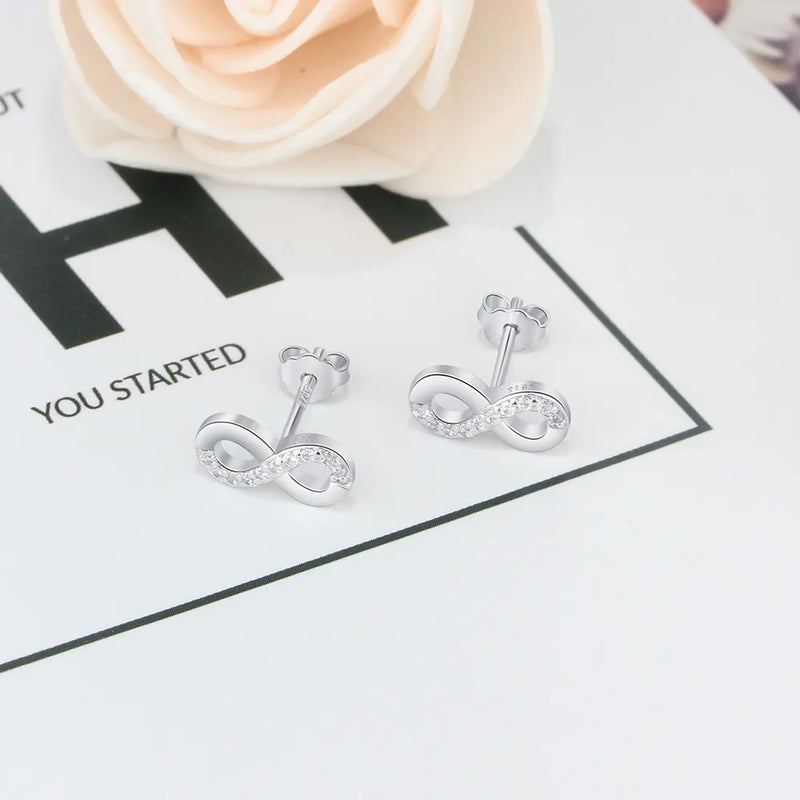 Infinity Love Women's Earrings Cubic Zirconia Stud Earrings Fashion Jewelry