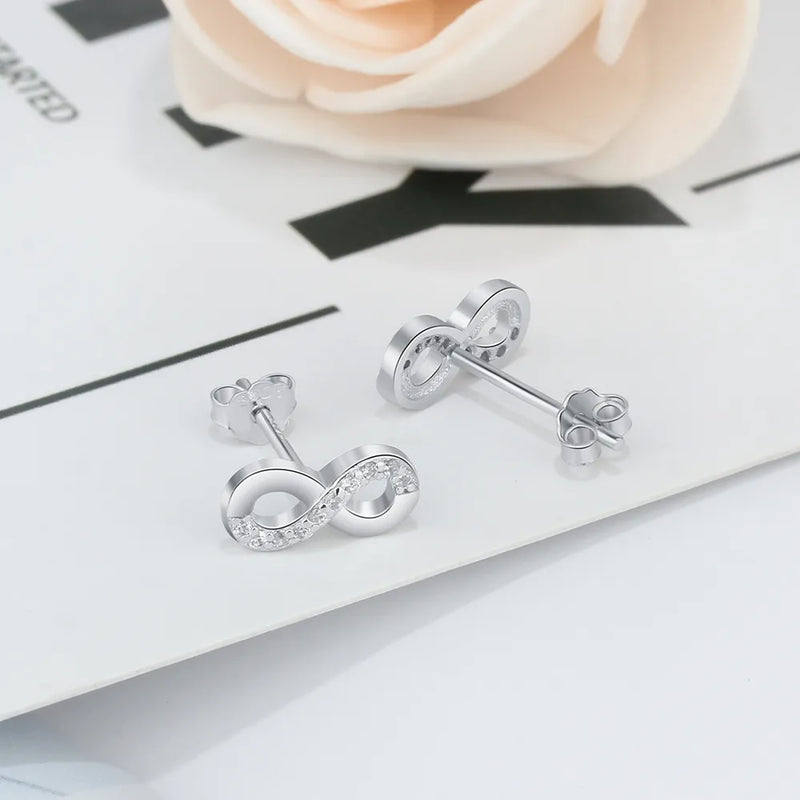 Infinity Love Women's Earrings Cubic Zirconia Stud Earrings Fashion Jewelry