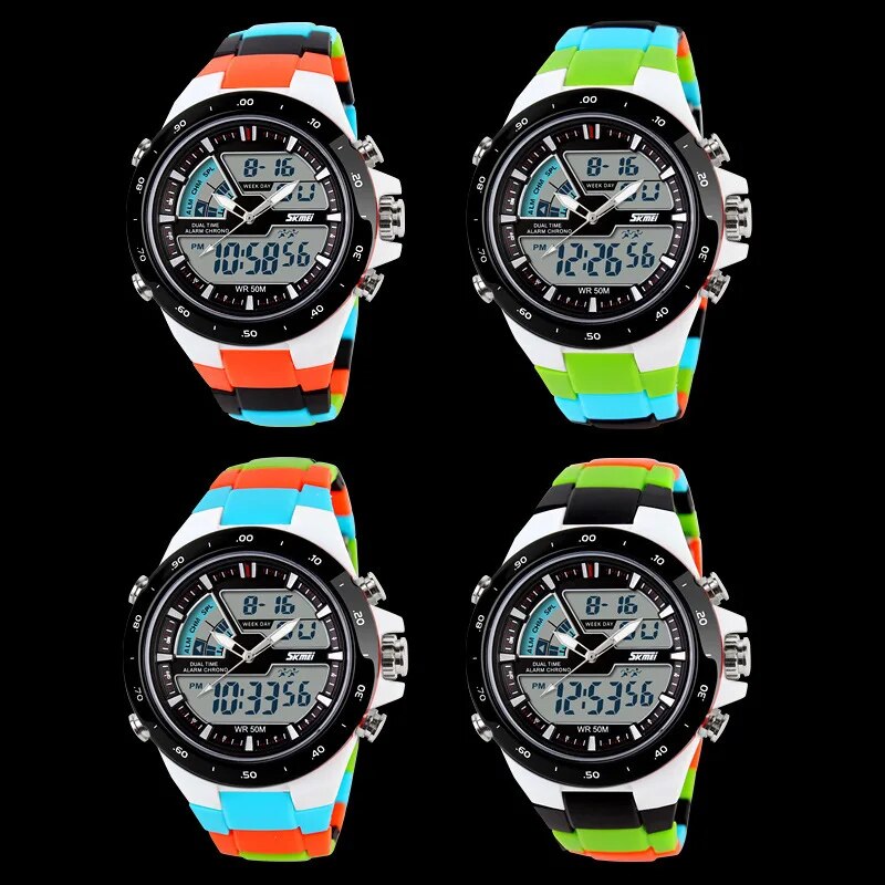 Men Sports Watches 5ATM Dive Swim Digital Multifunctional Wristwatches