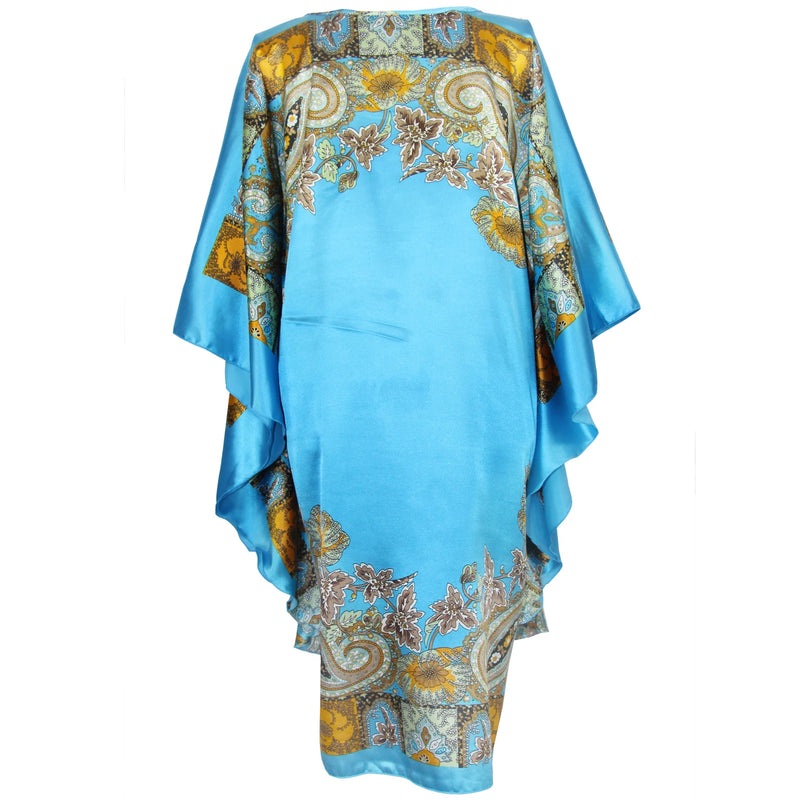 Summer Casual Home Dress Printed Loose Sleepwear Plus Size Nightwear Bathrobe