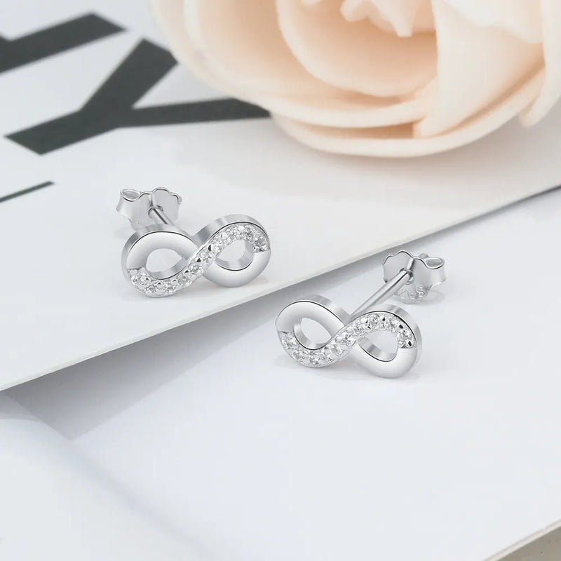 Infinity Love Women's Earrings Cubic Zirconia Stud Earrings Fashion Jewelry