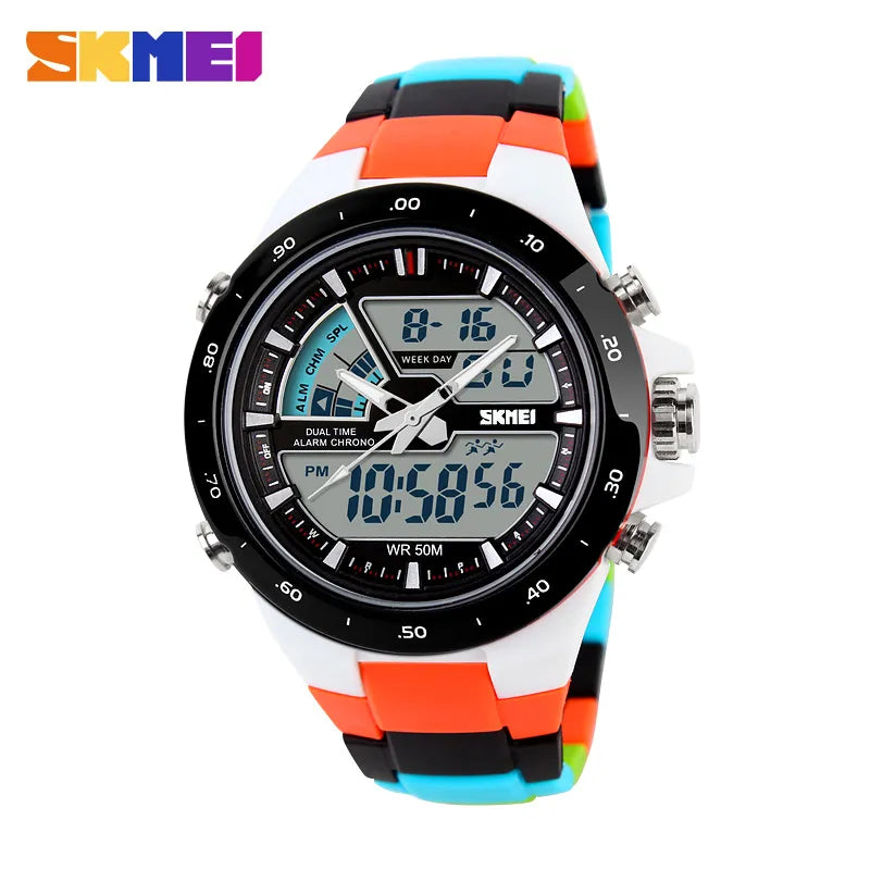 Men Sports Watches 5ATM Dive Swim Digital Multifunctional Wristwatches