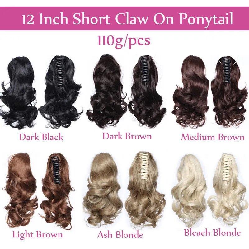 Hair Extensions Claw Clip On Ponytail Synthetic Hair Extension