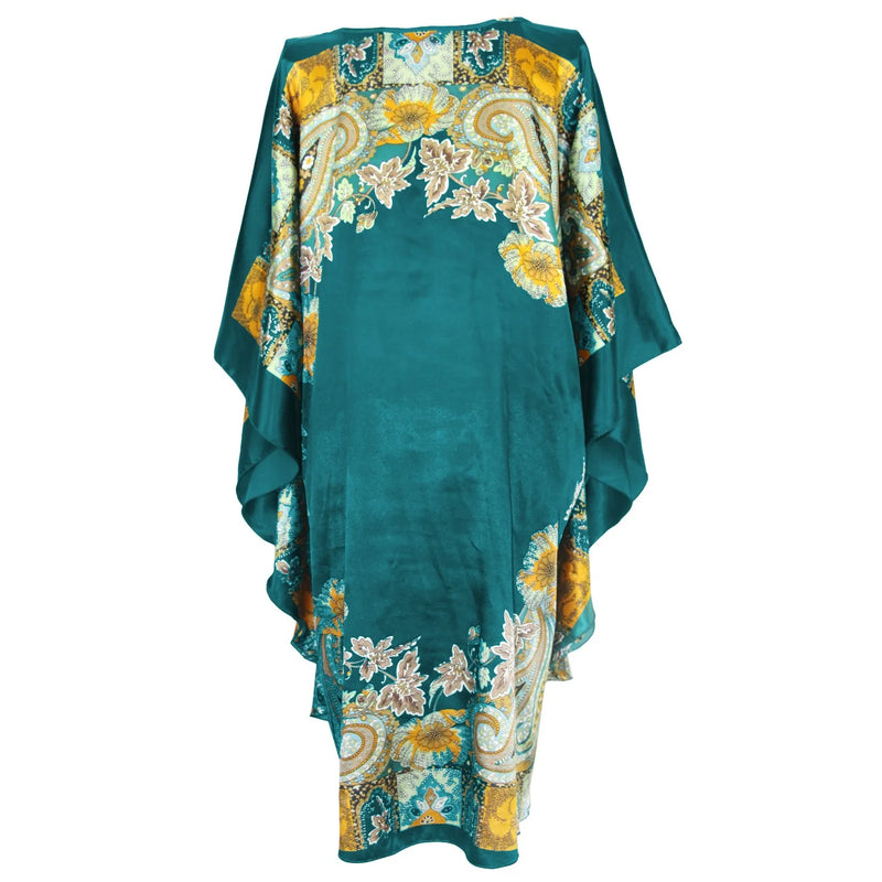 Summer Casual Home Dress Printed Loose Sleepwear Plus Size Nightwear Bathrobe