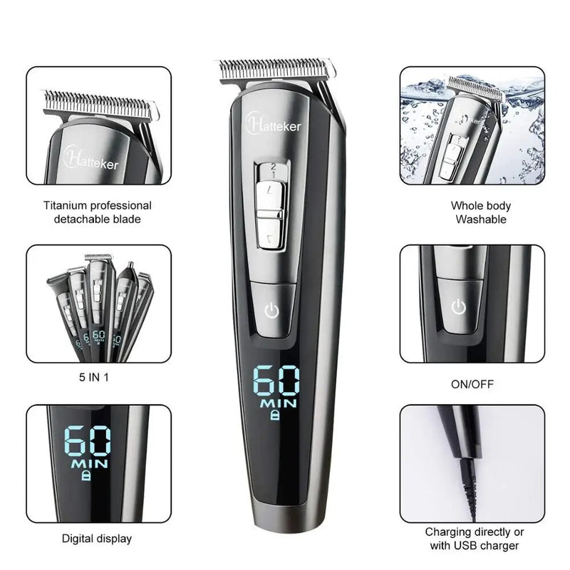 Hair Beard Trimmer Professional Clipper Washable body Groomer Rechargeable All In One