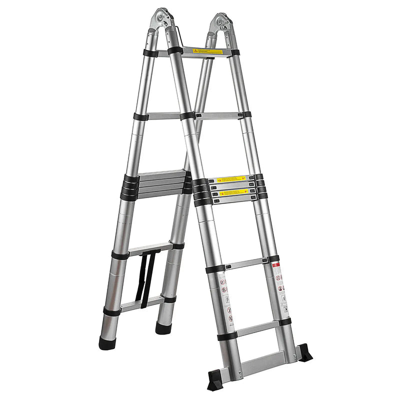 Folding Ladder Telescopic Climbing Herringbone Extension Aluminum Step Ladders 16.5FT