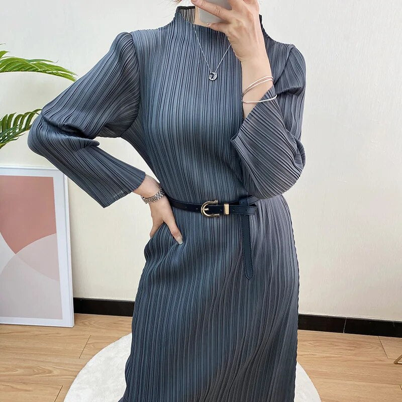 Long Sleeve Comfortable Dress High Quality Korean Style Casual Designer Clothes