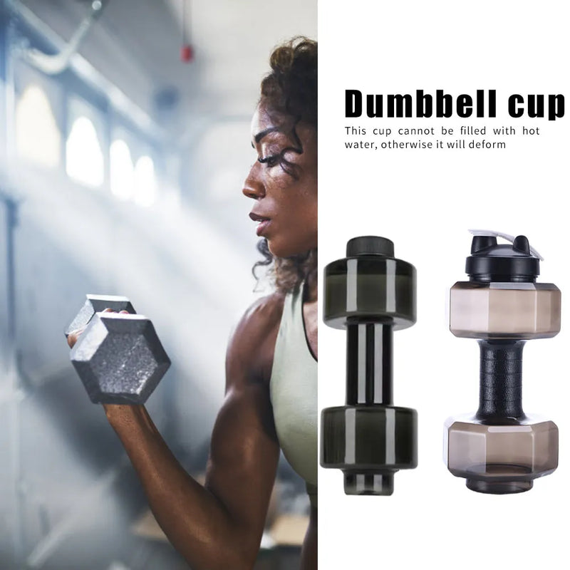 Dumbbells Cold Water Bottle Sport Shaker Leak-proof Kettle