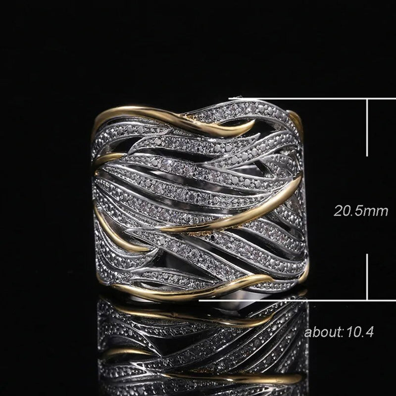 Zircon Ring Crystal Stone Stainless Steel Female Ring