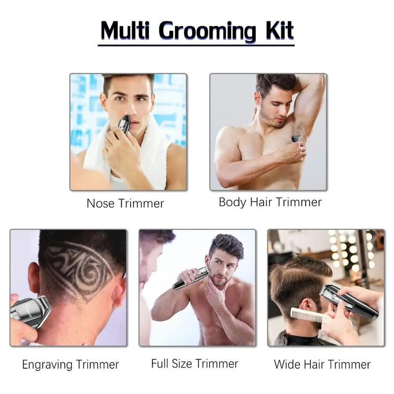 Hair Beard Trimmer Professional Clipper Washable body Groomer Rechargeable All In One