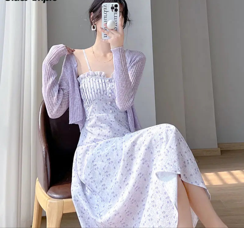 Summer Dress Korean Elegant Long Sleeveless Thin Shirt