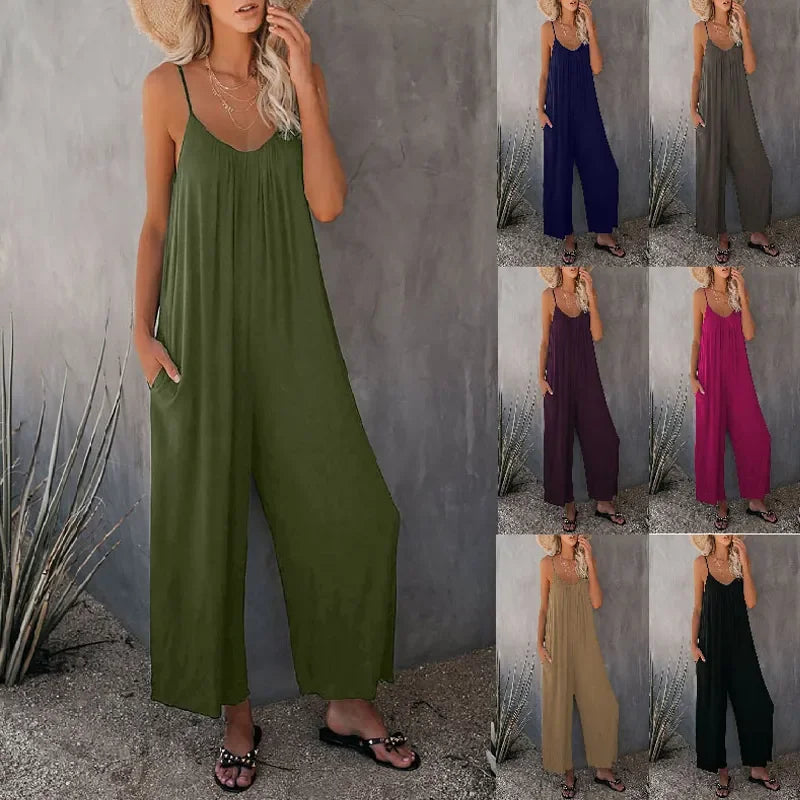 Jumpsuit Womens Summer With Pocket Casual