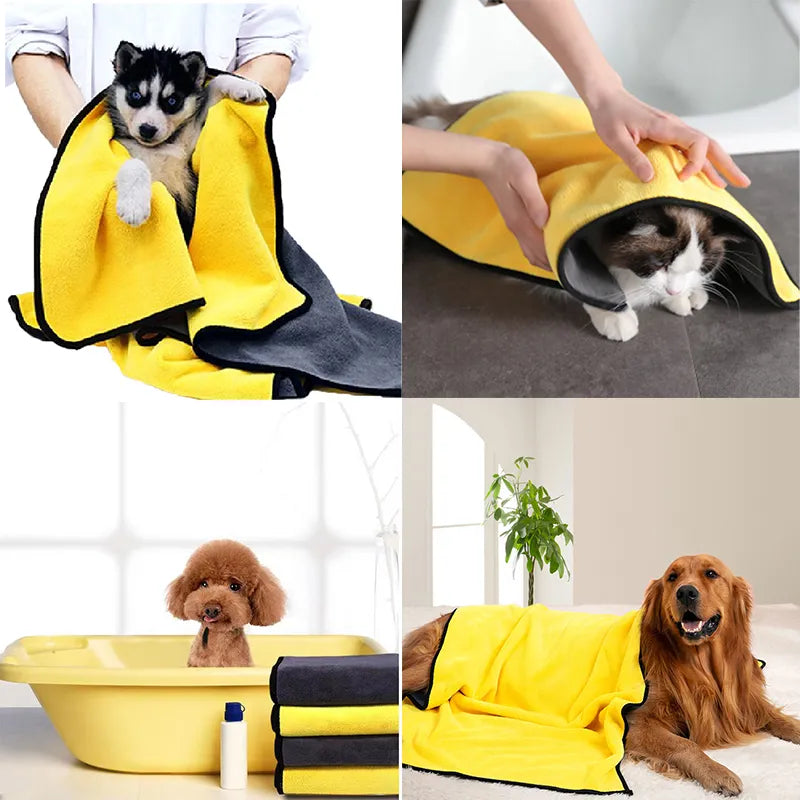 Quick-drying Dog and Cat Towels Soft Fiber Towels Water-absorbent