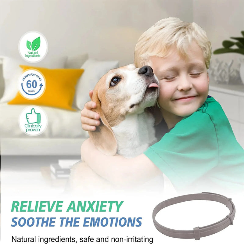 Pet Calm Cat Dog Soothe Anxiety Remove Collar Adjustable Neck Strap