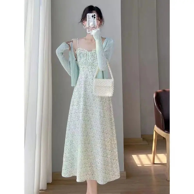 Summer Dress Korean Elegant Long Sleeveless Thin Shirt