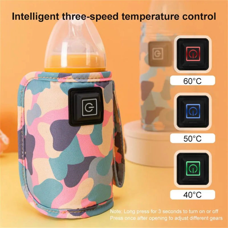 USB Milk Water Warmer Travel Stroller Insulated Bag Baby Nursing Bottle Heater Safe Kids Outdoor