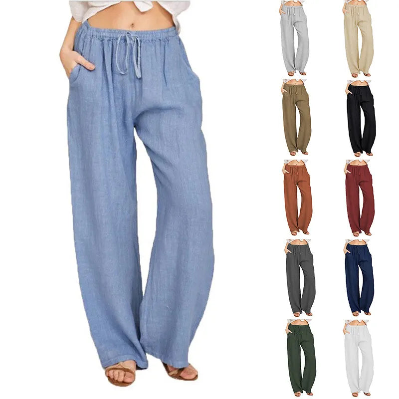 Summer Loose Cotton Hemp Casual Pants Women's Comfort Wear