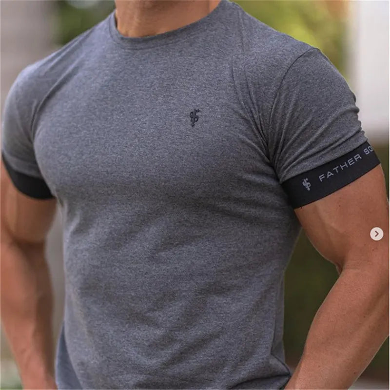 Gym T-shirt Men Short sleeve Slim tees shirt