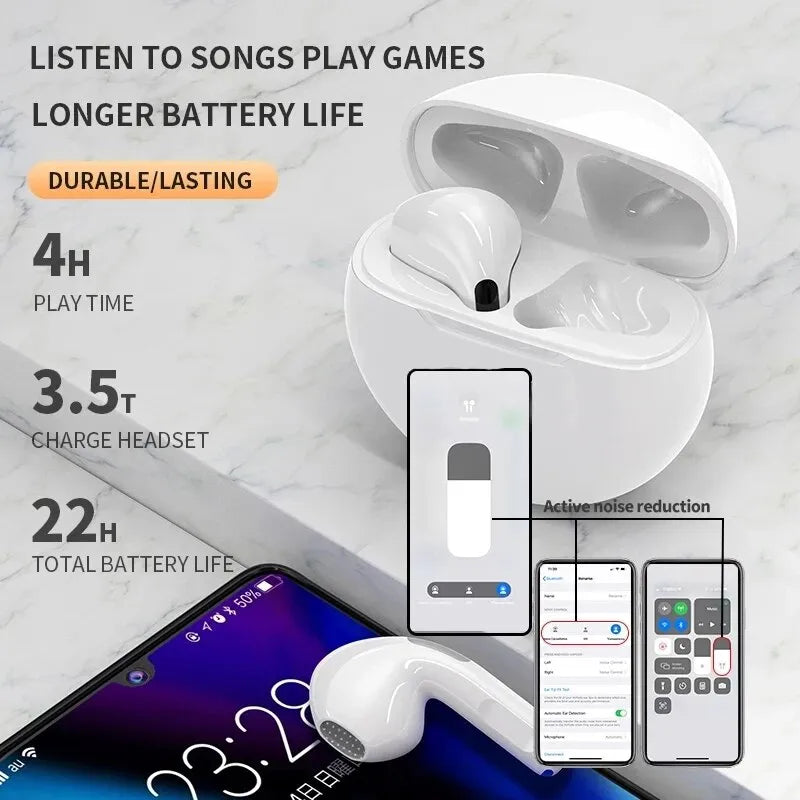 Original Pro 6 TWS Wireless Bluetooth Earphones Stereo Headset