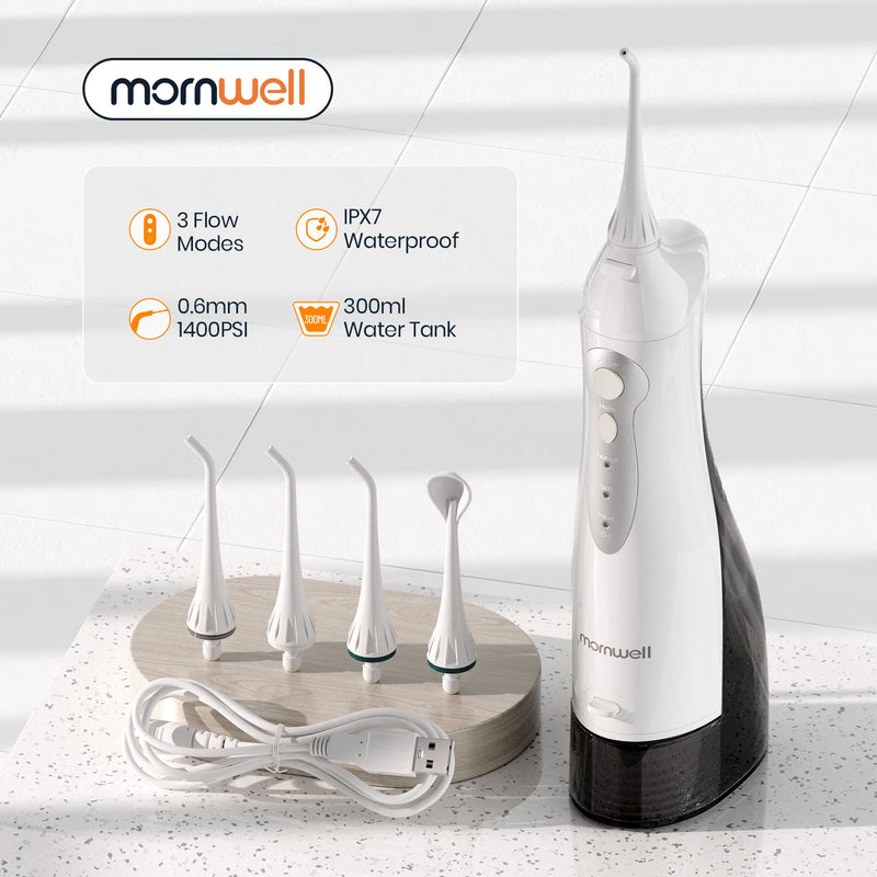 Oral Irrigator Water Flosser Portable Dental Water Jet 300ML Water Tank Teeth Cleaner