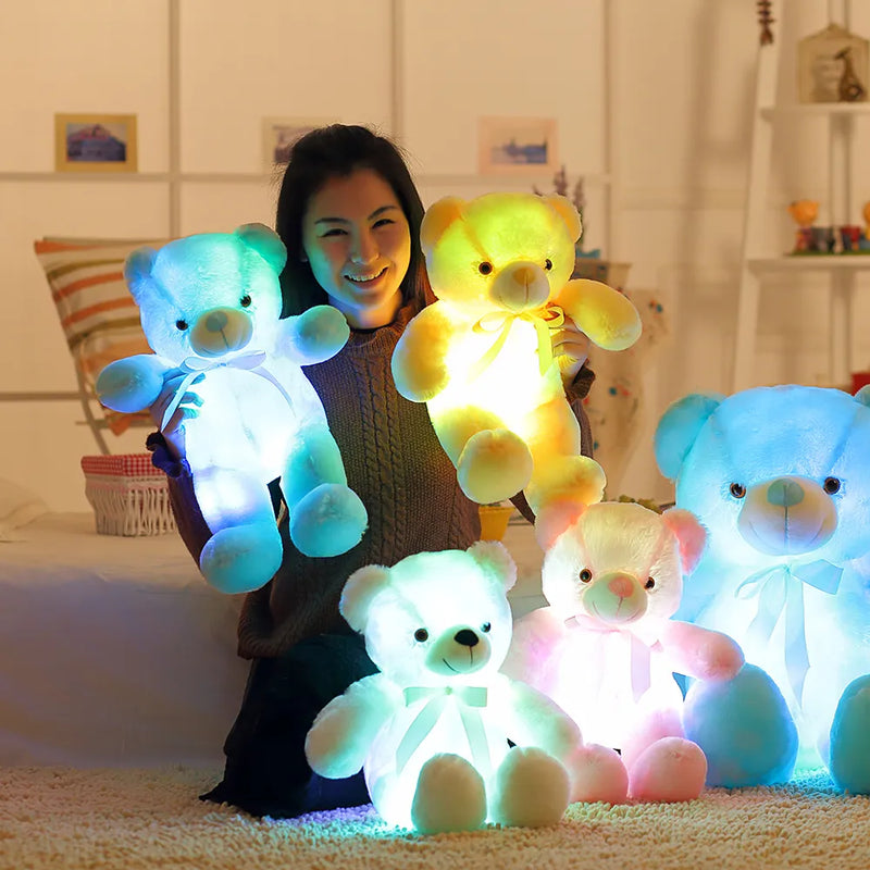 Creative Light Up LED Teddy Bear Animals Plush Colorful Glowing Toys