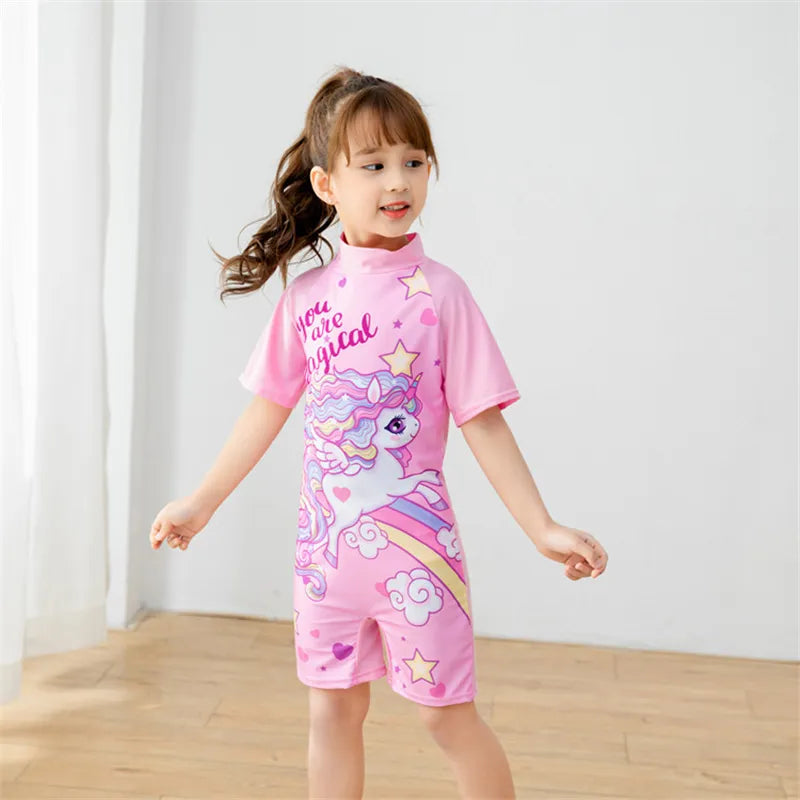 Swimwear Kids Bathing swimsuit Cartoon Unicorn Quick Drying Swimming Clothes