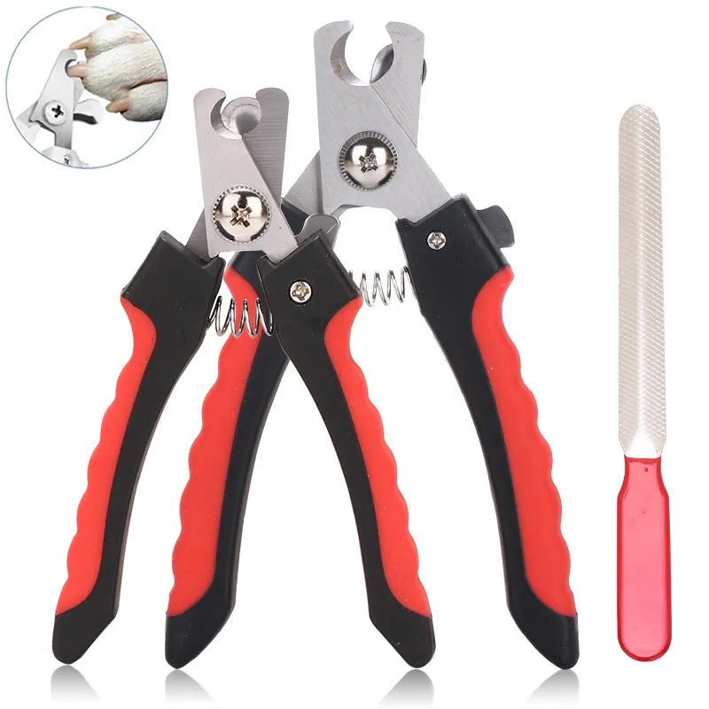 Cat Dog Nail Cutter With Sickle Stainless Steel Clipper Grooming Scissors