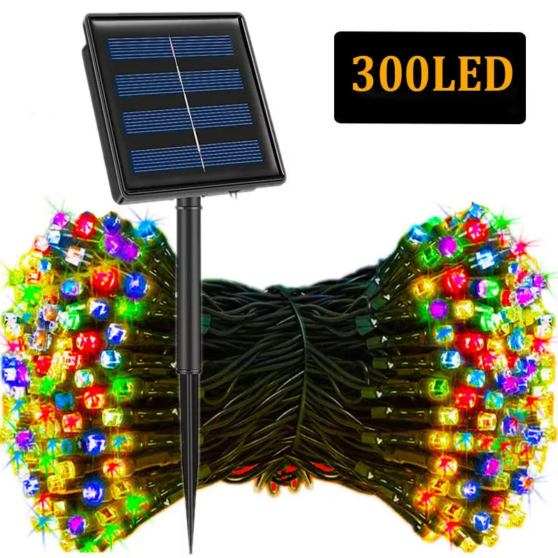 LED Outdoor Waterproof Solar Powered String Fairy Lights Garland 8 Mode Garden Wedding Decoration