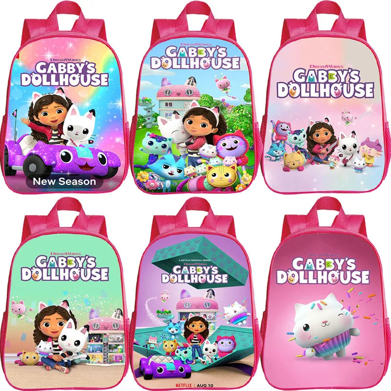 School Bag Gabbys Doll House Backpack Kids Children Cartoon Book Bag