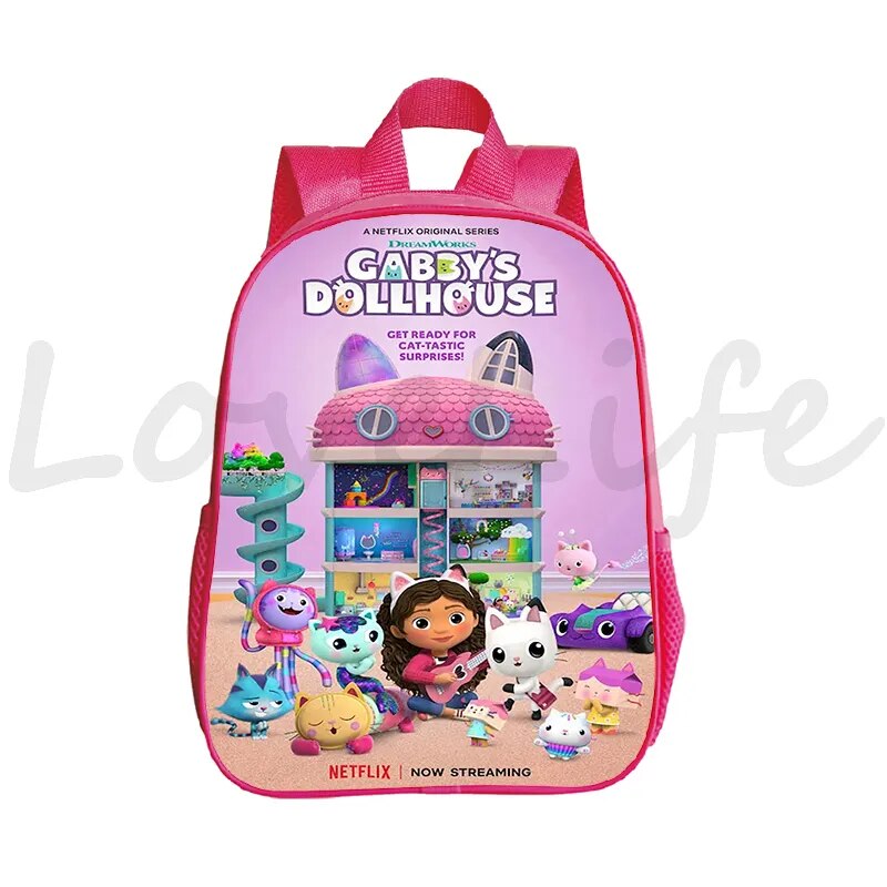 School Bag Gabbys Doll House Backpack Kids Children Cartoon Book Bag